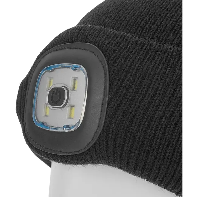 GEKO Wintermuts met oplaadbare LED-verlichting - zwart - 150 lumen - geïntegreerde batterij