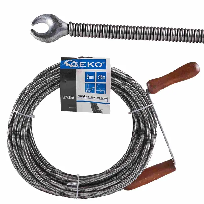 GEKO Afvoerontstopper - Flexibele Veer - 9mm x 15m - Duurzaam Design