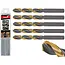 Tvardy Metaalboor - HSS 12 mm - TiN Coating - Zwart & Goud - Slijphoek 135° - 5 stuks