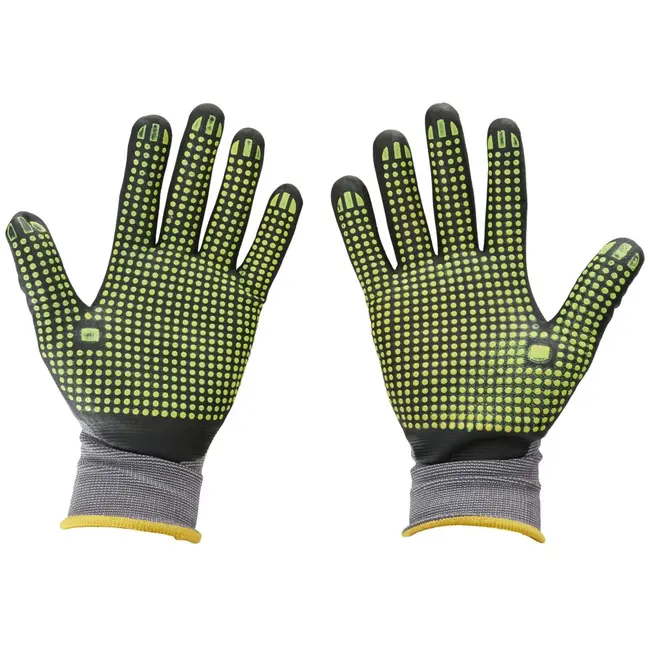 GEKO Nylon werkhandschoenen - latex grip - maat 11 - slijtvast en rekbaar - 12 stuks