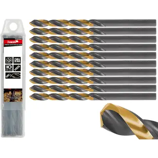 Tvardy Metaalboor - HSS 4341 - TiN Coating - 6,20 mm - Zwart & Goud - 10 stuks