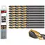 Tvardy Metaalboor - HSS 6,10 mm - TiN Coating - Zwart & Goud - Slijphoek 135° - 10 stuks