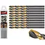Tvardy Metaalboor - HSS 5,10 mm - TiN coating - Zwart & Goud - Voor moeilijk bewerkbare materialen - 10 stuks