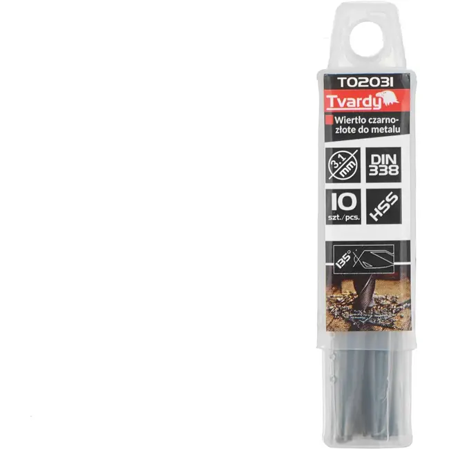 Tvardy Metaalboor - 3,10 mm - TiN Coating - HSS 4341 - Zwart/Goud - 10 stuks