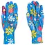 GEKO Dames werkhandschoenen - nitril coating - maat 6 - blauw met bloemen - 12 stuks