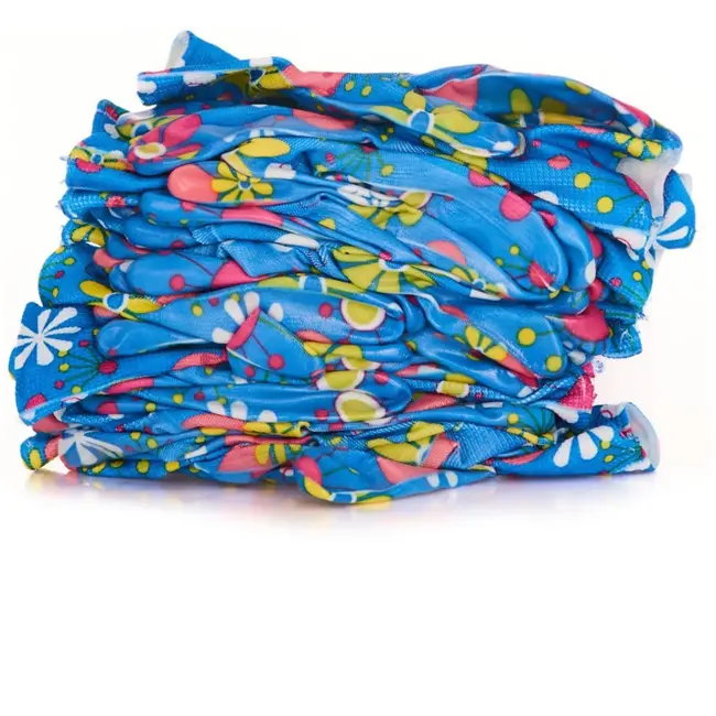 GEKO Dames werkhandschoenen - nitril coating - maat 6 - blauw met bloemen - 12 stuks