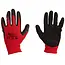 GEKO Katoenen werkhandschoenen - latex grip - maat 7 - rood/zwart - 12 stuks