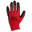 GEKO Katoenen werkhandschoenen - latex grip - maat 7 - rood/zwart - 12 stuks