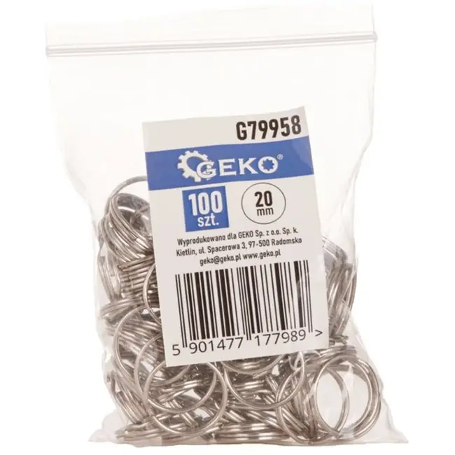 GEKO Metalen sleutelhangers - 20 mm - Set van 100 stuks
