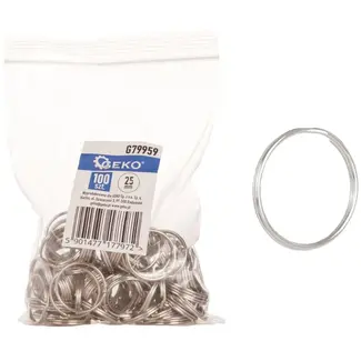 GEKO Metalen sleutelhangers - 25 mm - set van 100 stuks