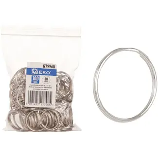 GEKO Metalen sleutelhangers - 30 mm - Set van 100 stuks