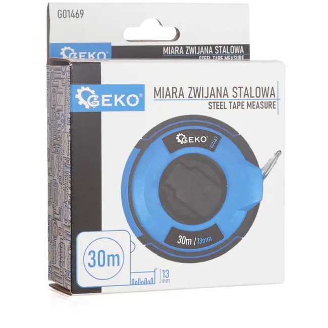 GEKO Stalen meetlint - 30m lengte - Nylon coating - Duurzaam ontwerp