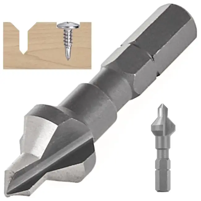 GEKO Countersink boor - HSS staal - 5/12 mm - 45° hoek - Hexagonale schacht