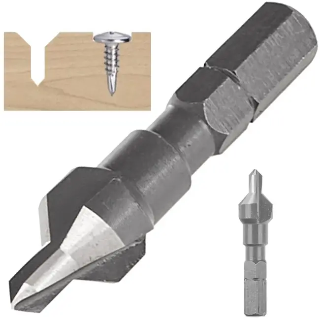 GEKO Countersink boor - HSS staal - 4/10 mm - 45° hoek - Hexagonale schacht
