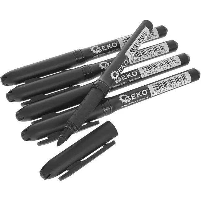 GEKO Zwarte permanente marker - fijne punt - 24 stuks - duurzame markering