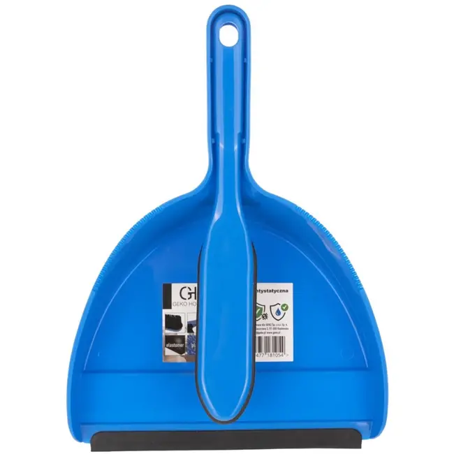 GEKO Antistatische rubberen borstel met stoffer en blik blauw
