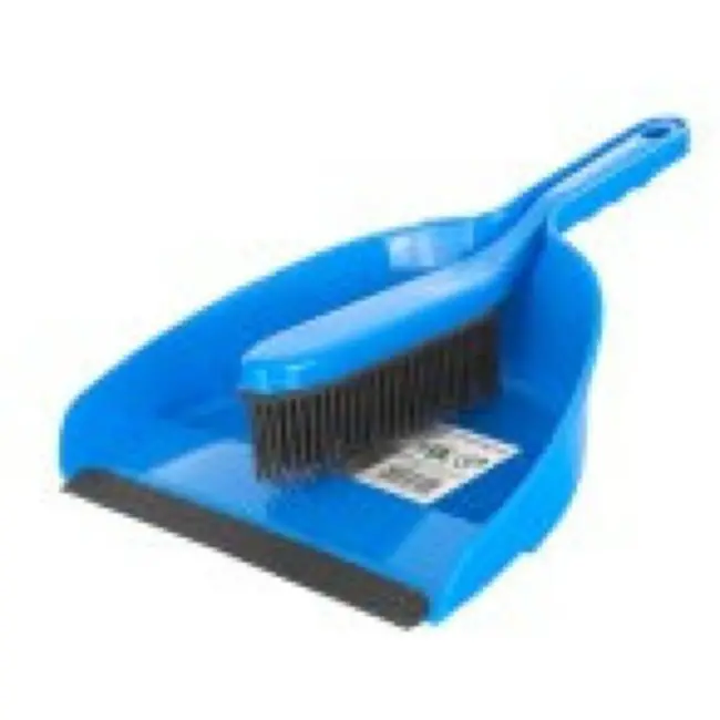 GEKO Rubberen bezem met antistatische werking en stofblik