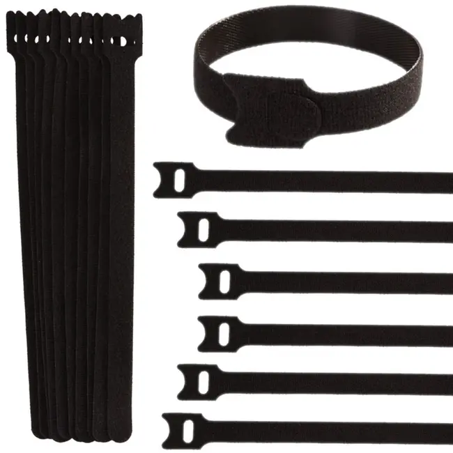 GEKO Klittenband kabelbinders - 10 stuks - 210x12 mm - Herbruikbaar en flexibel