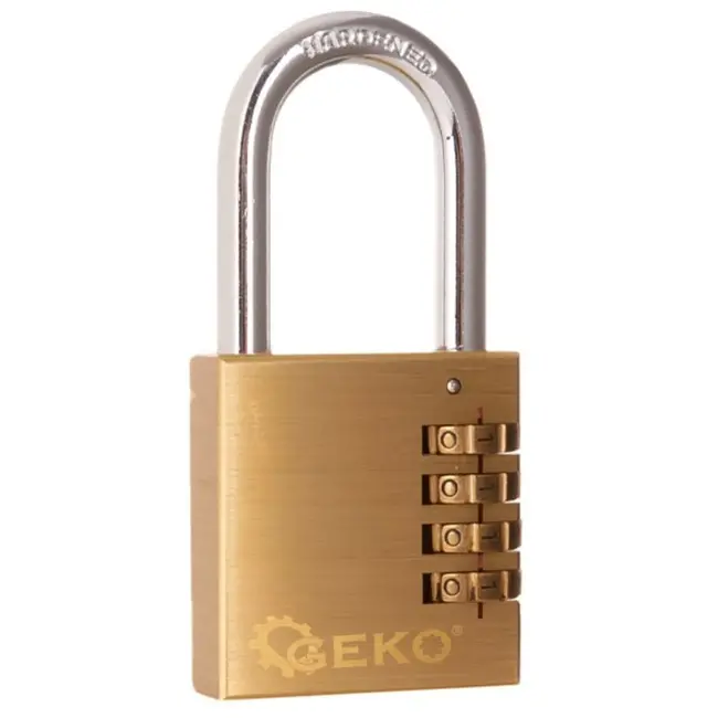 GEKO Messing hangslot - 4-cijferige combinatie - 50 mm - Weerbestendig