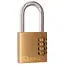 GEKO Messing hangslot - 4-cijferige combinatie - 50 mm - Weerbestendig