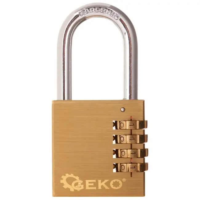 GEKO Messing hangslot - 4-cijferige combinatie - 50 mm - Weerbestendig