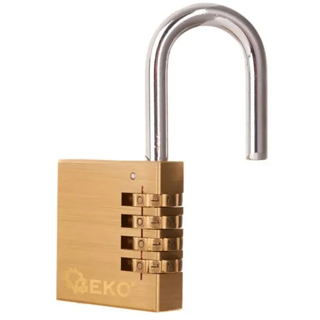 GEKO Messing hangslot - 4-cijferige combinatie - 50 mm - Weerbestendig