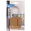 GEKO Messing hangslot - 4-cijferige combinatie - 50 mm - Weerbestendig
