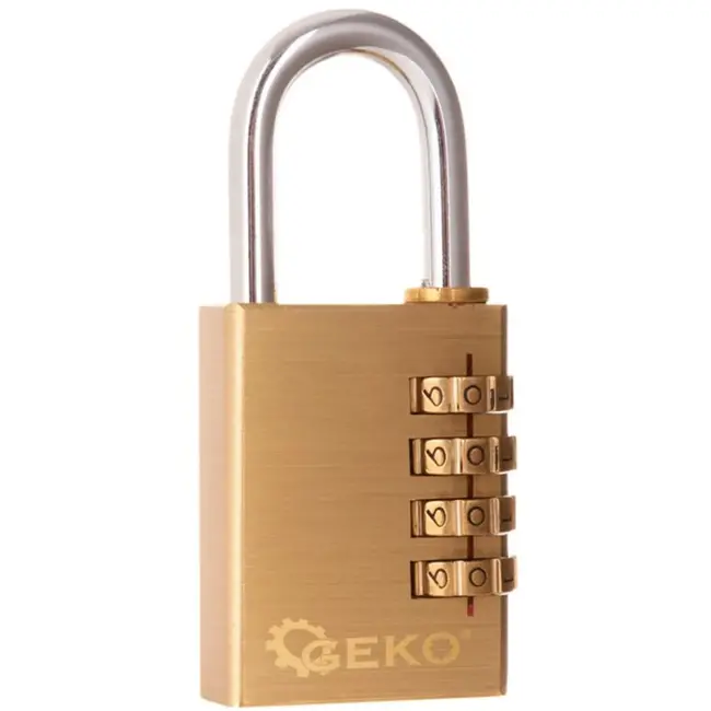 GEKO Brass combinatieslot - 4-cijferig - 38mm - Weerbestendig - 10.000 combinaties