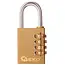 GEKO Brass combinatieslot - 4-cijferig - 38mm - Weerbestendig - 10.000 combinaties