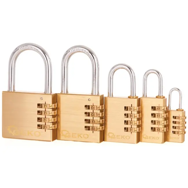 GEKO Brass combinatieslot - 4-cijferig - 38mm - Weerbestendig - 10.000 combinaties