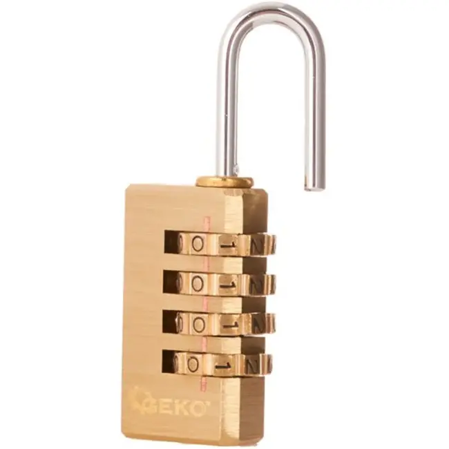 GEKO Messing combinatieslot - 4-cijferig - 21mm - Weerbestendig - 10.000 combinaties