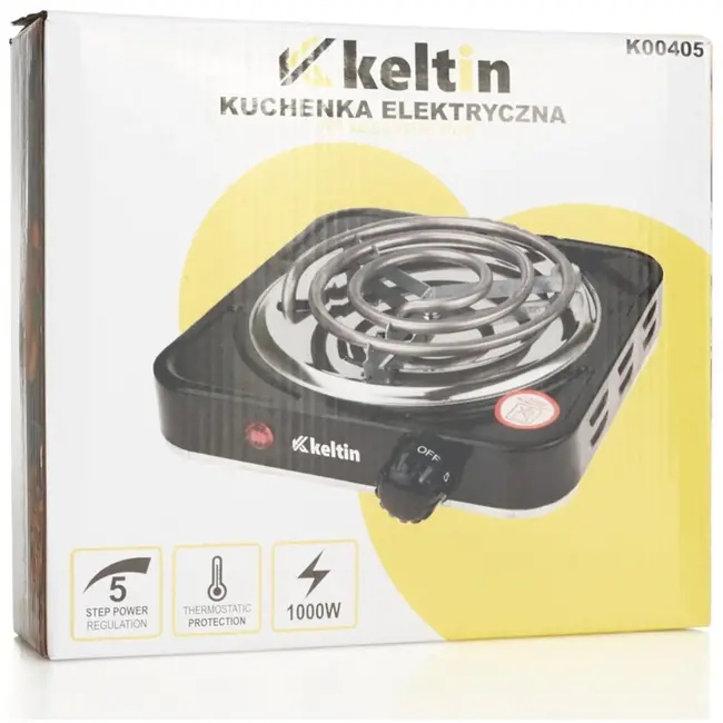 Keltin Draagbare elektrische kookplaat - 1000W - compact en krachtig