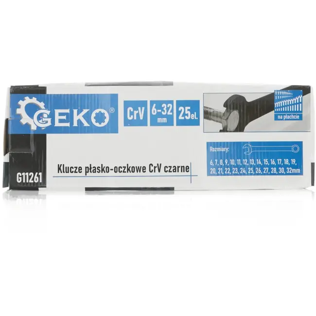 GEKO Set steeksleutels - elliptisch ontwerp - 25-delig - 6-32 mm - zwart antikroosief