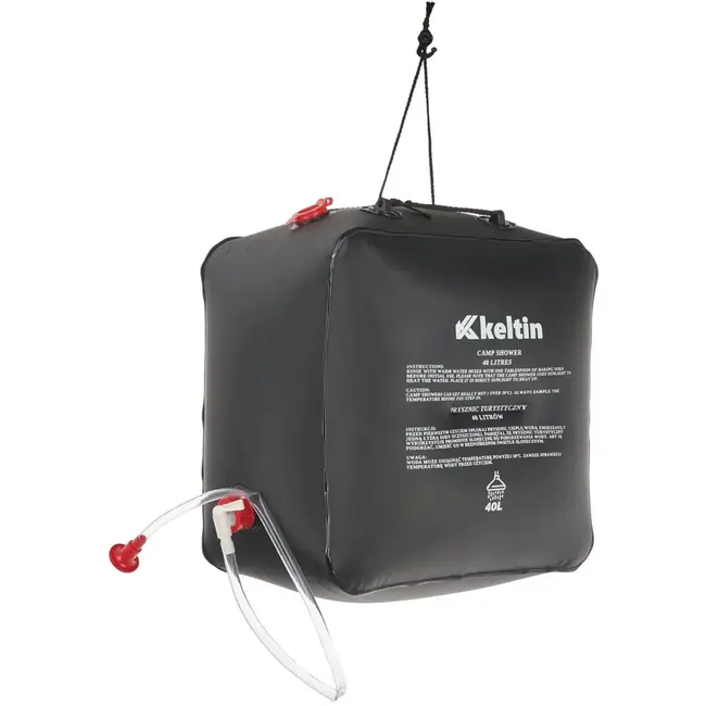 Keltin Draagbare campingdouche - 40L - Zonne-energie - Lichtgewicht - Zwart