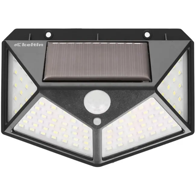 Keltin Solar buitenlamp - 100 LED - Bewegings- en schemersensor - 270° verlichting - 50W - IP65 weerbestendig