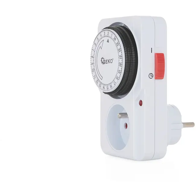 GEKO Analoge timer - Energiebesparing - Inbraakalarm - 24-uurs programmering - 230V - Type E plug