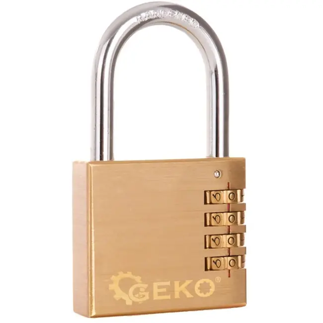 GEKO Messing combinatieslot - 4-cijferig - 60mm - Weerbestendig - 10.000 combinaties