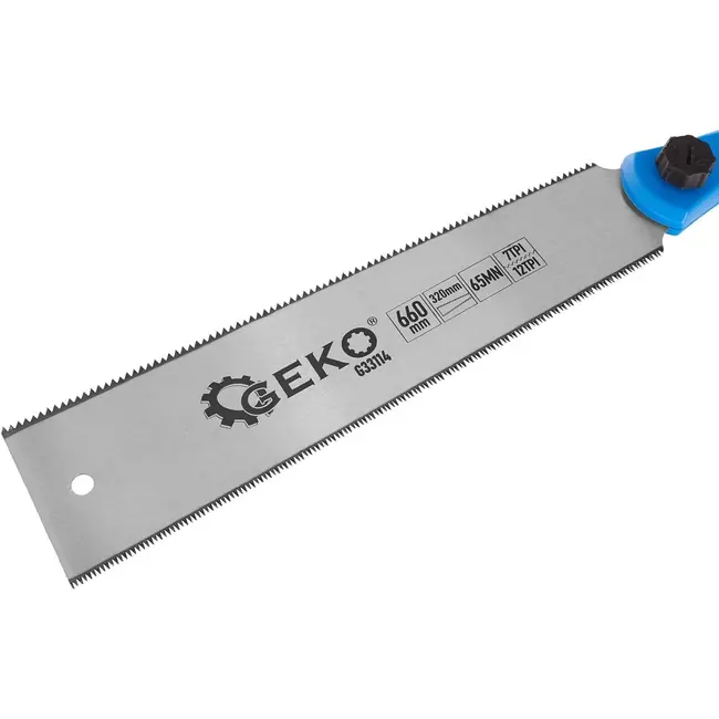 GEKO Japanse zaag - dubbelzijdig - 320mm - ergonomisch - vervangbaar mes - zwart-blauw