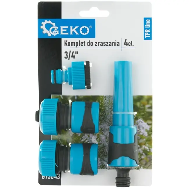 GEKO 3/4" 4-delige slangconnector set - Duurzaam TPR - Efficiënt watergebruik