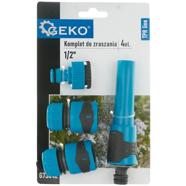 GEKO 4-delige slangconnector set - duurzaam TPR - waterbesparend - 1/2" - veelzijdig gebruik