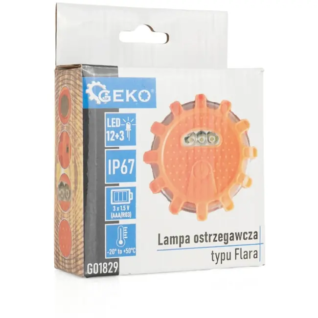 GEKO Waarschuwingsschijf - LED - Magnetisch - 9 Lichtmodi - Weerbestendig