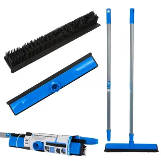 GEKO Telescopische rubberen bezem - antistatisch - verstelbare steel - 78,5-140 cm