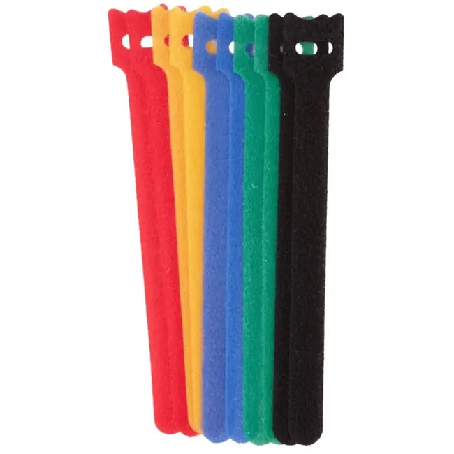GEKO Klittenband kabelbinders - 12 stuks - 150x12 mm - Meerkleurig - Herbruikbaar en duurzaam