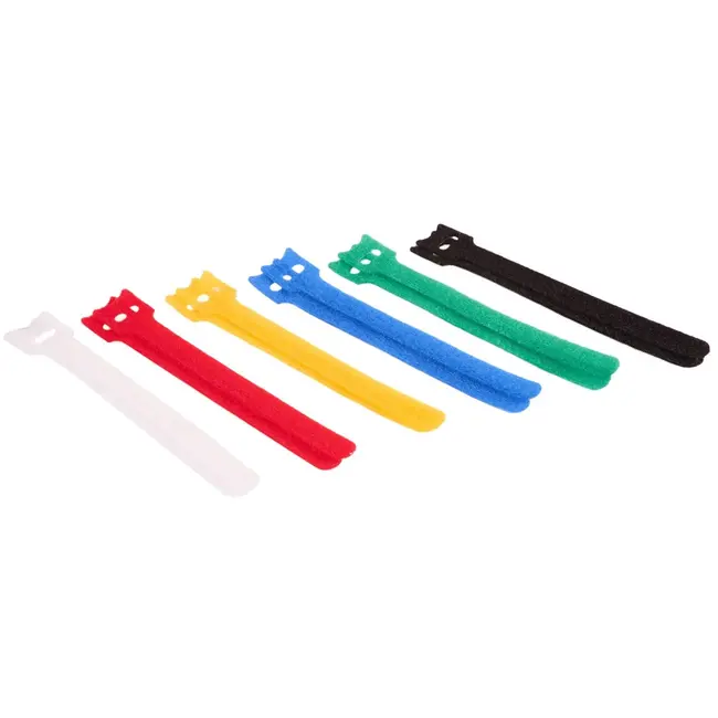 GEKO Klittenband kabelbinders - 12 stuks - 150x12 mm - Meerkleurig - Herbruikbaar en duurzaam