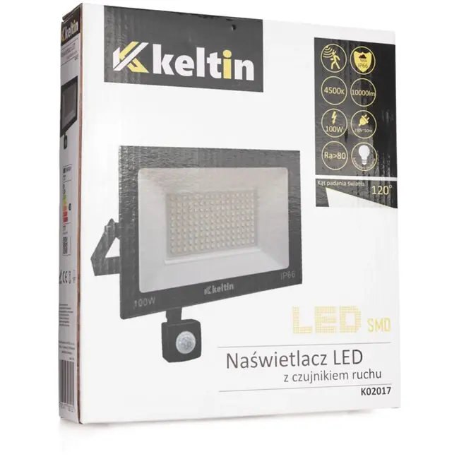 Keltin LED schijnwerper 100W - Bewegingssensor - Neutraal wit 4500K - IP66 - 22,5 x 15,5 cm