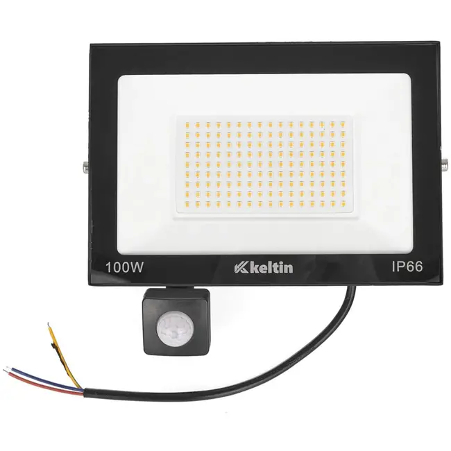 Keltin LED schijnwerper - 100W - bewegingssensor - koud wit 6500K - IP66 - 22.5x15.5 cm