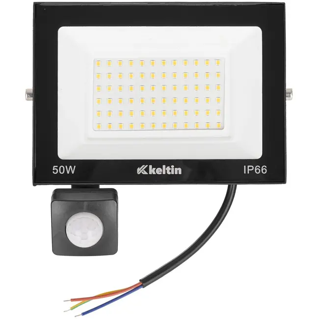 Keltin LED schijnwerper - 50W - bewegingssensor - warm wit - IP66 - 72 LEDs