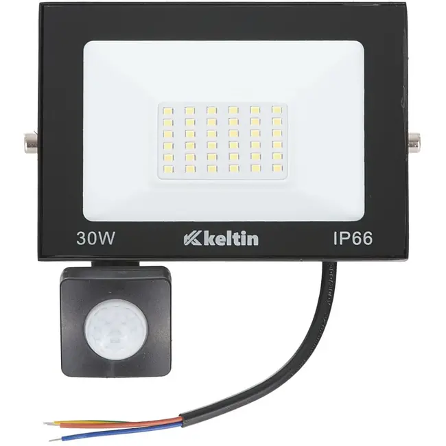 Keltin LED schijnwerper - 30W - Bewegingssensor - Koud wit 6500K - IP66 - Aluminium