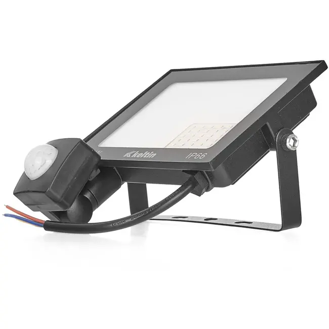 Keltin LED schijnwerper - 30W - Bewegingssensor - Koud wit 6500K - IP66 - Aluminium