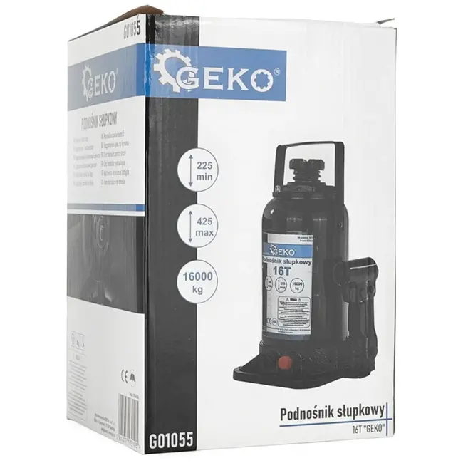 GEKO Hydraulische krik - 16 ton - Compact en Duurzaam - Verstelbare hoogte 22,5-42,5 cm